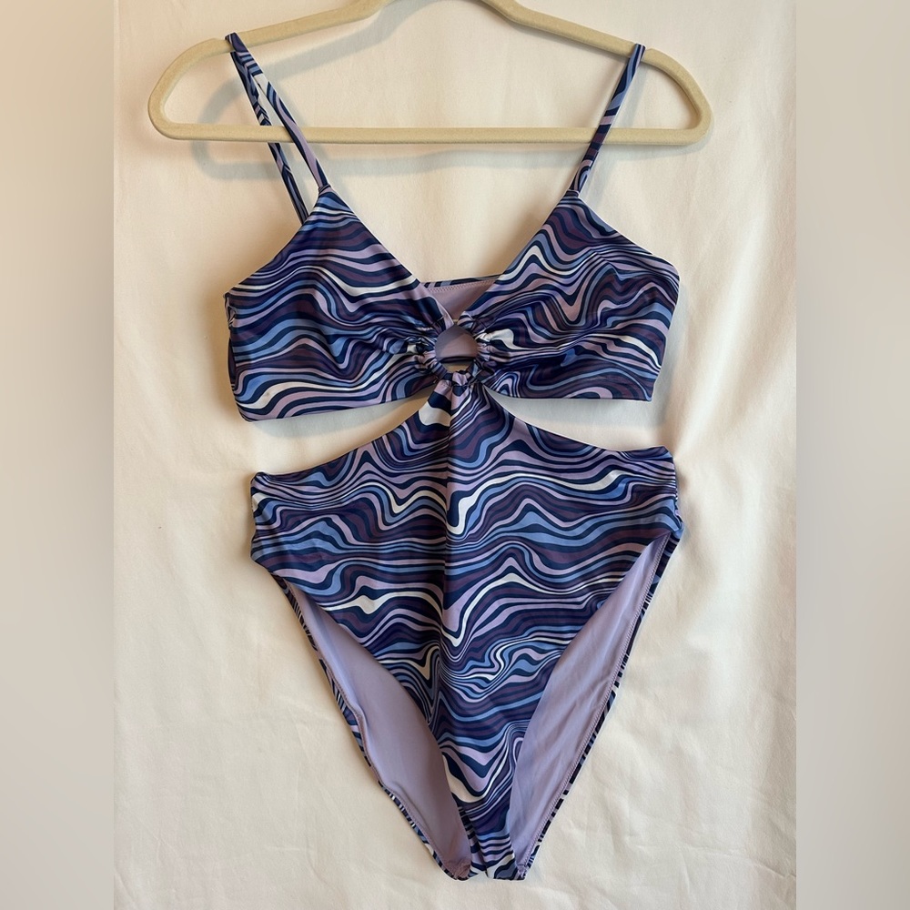 H&M one piece swimsuit purple multi